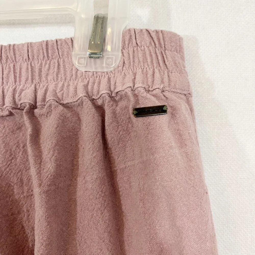 Oneill Jinnie High Rise Button Fly Wide Leg Pants Cropped Beach Boho - MEDIUM‎